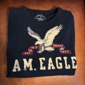 American Eagle Outfitters Navy Graphic Long Sleeve Tee